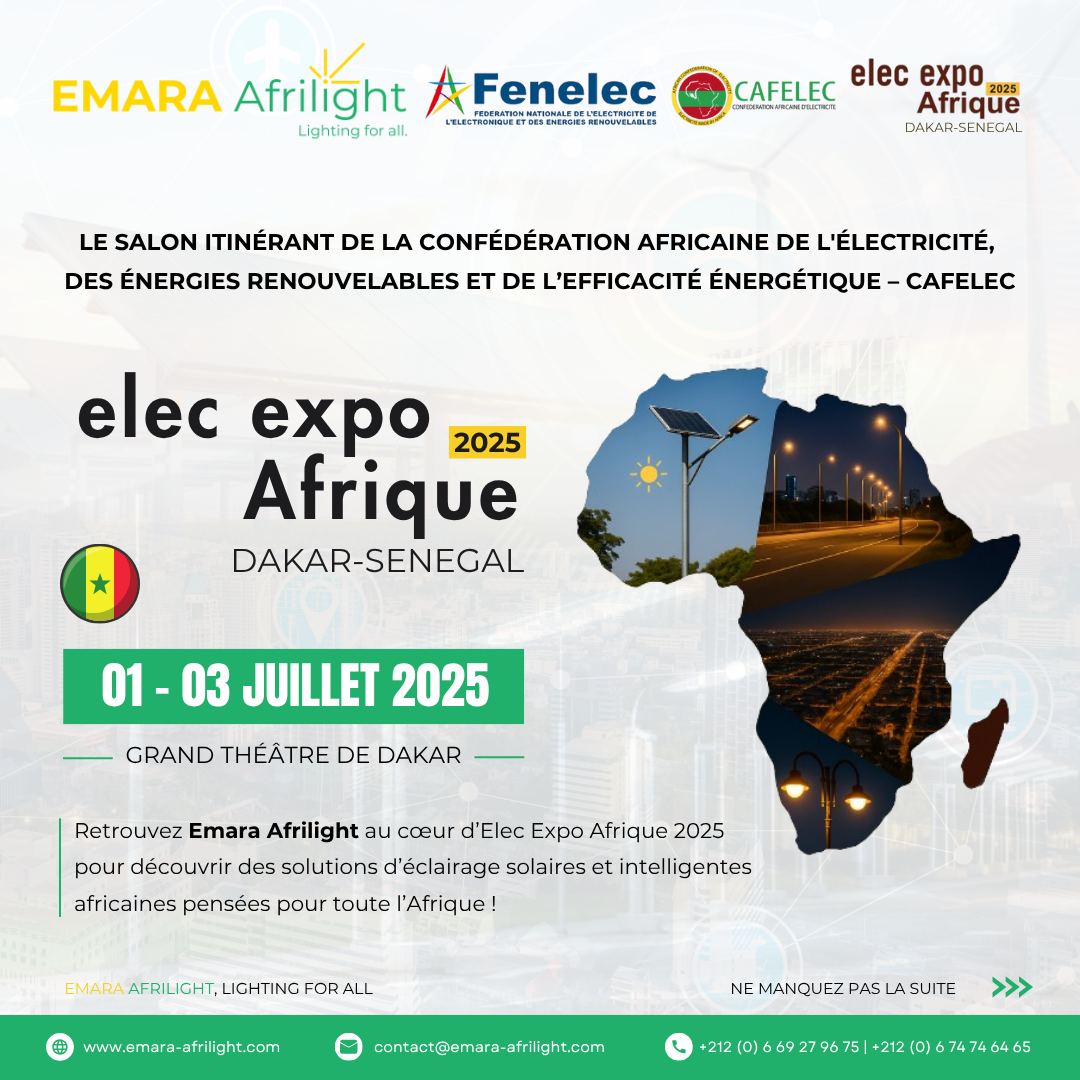 Participation de EMARA Afrilight au Salon elec expo afrique 2025 FENELEC CAFELEC